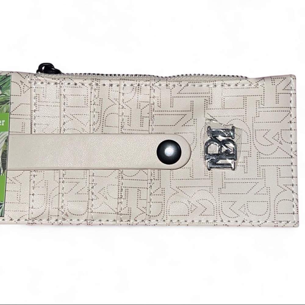 Badgley Mischka Beige Credit Card Wallet with Zipper Pocket NWT - Picture 3 of 5